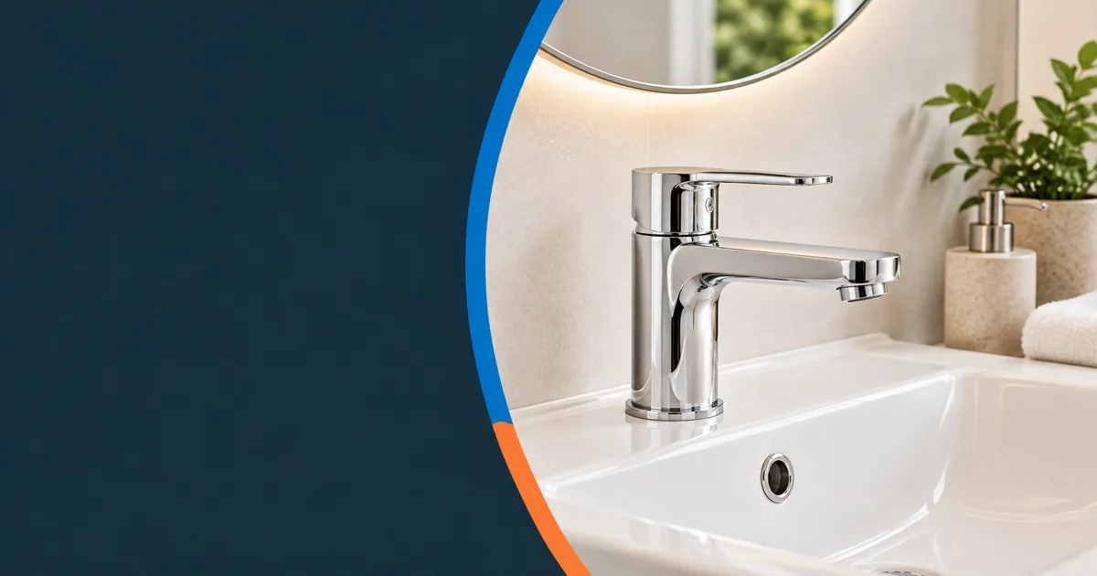 A modern chrome mixer tap on a clean basin